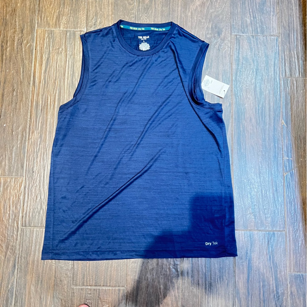 Men’s Large Blue Tek Gear tank top. Muscle Shirt . Dry fit. New with tags